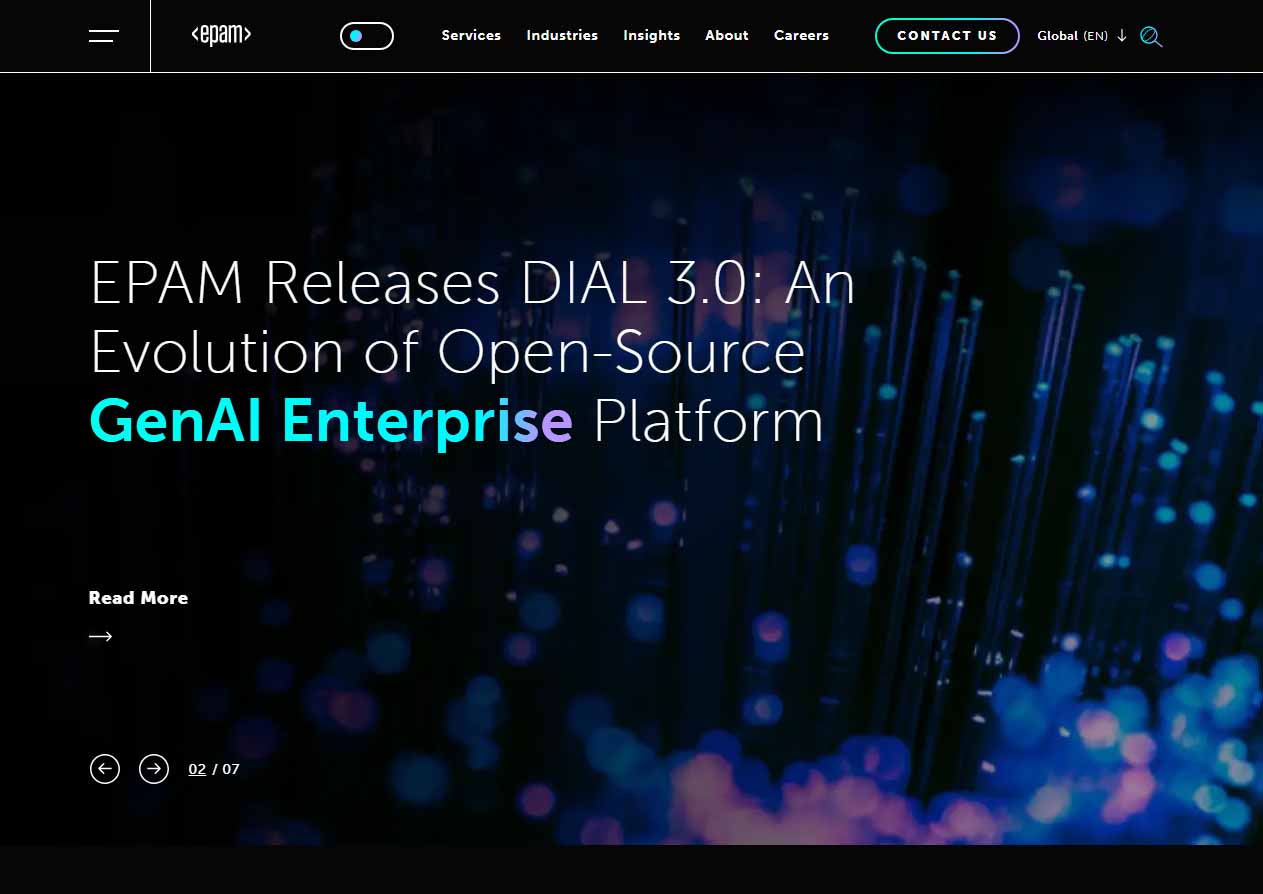 EPAM website from the HumanSignal portfolio
