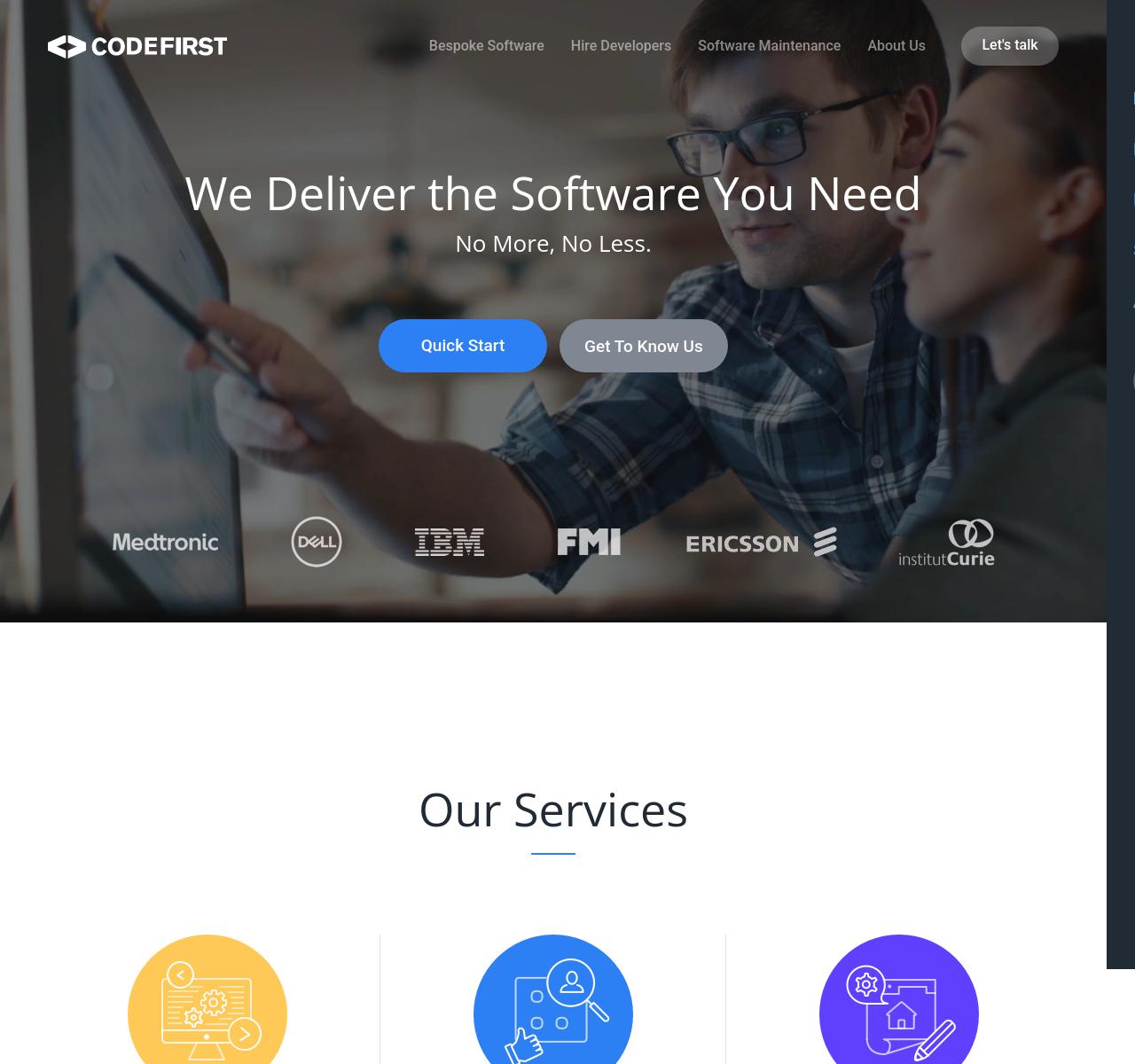 Codefirst website from the HumanSignal portfolio